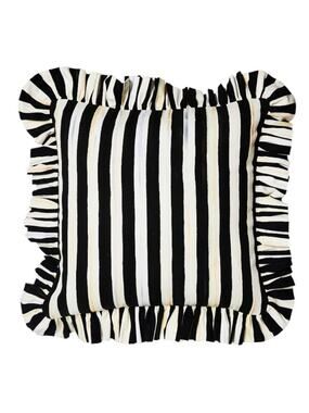 NEW Mackenzie-Childs Courtly Stripe Ruffle Throw Pillow 20in
